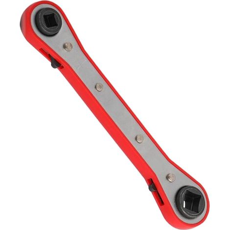 Clé à cliquet en acier inoxydable réversible des deux côtés - Clé chromée - Outils à main - Pour hommes et débutants, travaux mécaniques, chauffage, ventilation, service de plomberie (1/5)
