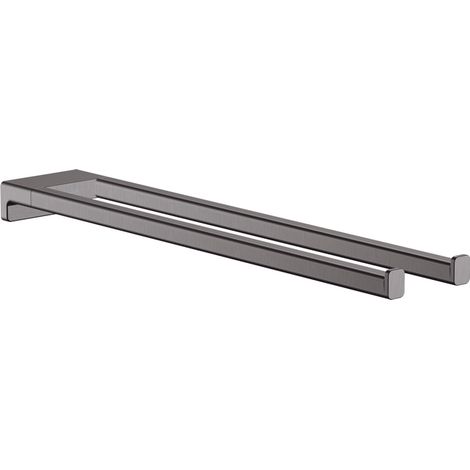Hansgrohe AddStoris - Porte-serviettes double, longueur 45 cm, chrome noir brossé 41770340