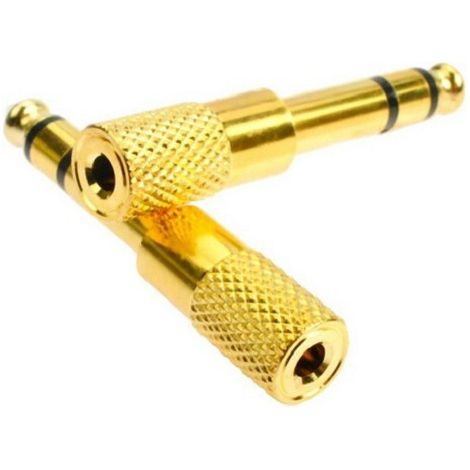 Confezione da 2 adattatori jack maschio da 6,35 mm a femmina da 3,5 mm, adattatore jack audio stereo da 6,35 mm placcato oro compatibile con chitarra elettrica, pianoforte, amplificatore, sintetizzato