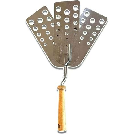 Spatule en acier résistant à la chaleur avec manche en bois pour griller (1/5)