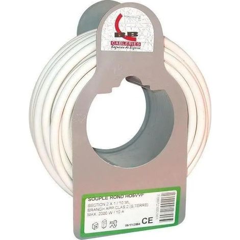 Electraline cavo elettrico flessibile bianco 10 metri 1,5 mm²