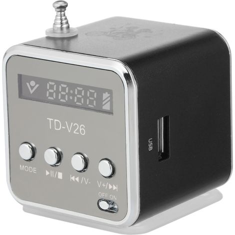 Irovami Mini-enceinte filaire – radio FM, lecteur MP3, TF, clé USB (1/5)