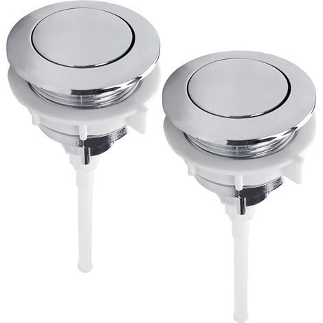 Lot de 2 boutons-poussoirs unipolaires, bouton de chasse d'eau double, accessoires pour réservoir de toilettes interrupteur à poussoir simple 38 mm (1/5)