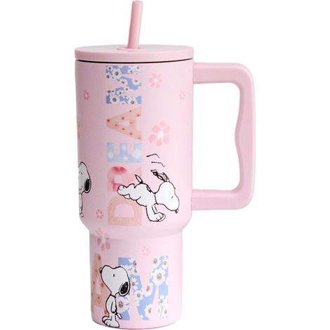 Vaso isalado al vacío de acero con tapa y pajita para agua, té helado, café, batidos y talla grande, Quartz rose (1/2)