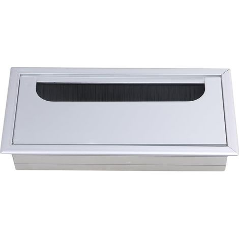 Dicke und robuste Kabelabdeckung aus Aluminiumlegierung zur Abdeckung von Kabelboxen. Abmessungen: 80 x 160 mm (Natur-Aluminiumfarbe). (1/4)