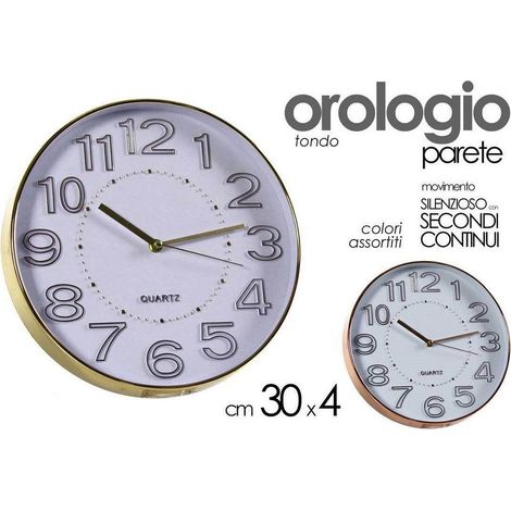 Kaela - Orologio Parete Tondo Movimento Silenzioso 30x4 Cm Vari Colori Assortiti 722127 - (1/3)