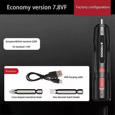 HONORNIC - Vente en gros d'outils électroniques robustes, rechargeables et faciles à utiliser. Tournevis électrique allemand pratique 7,8 VF. (1/4)