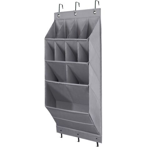 Organizador de zapatos para puerta con compartimento grande, organizador de armario de pared, organizador de puerta con 11 compartimentos, gris, 1 pieza