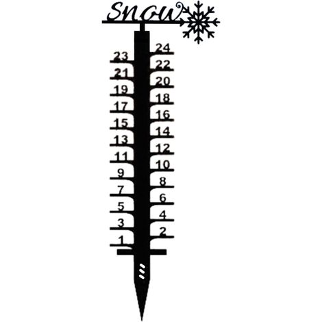 Jauge à Neige - 24 cm - En Métal - Pour Jardin Extérieur ou Cabane - Auto-Nivelante - 1 Pièce (1/5)