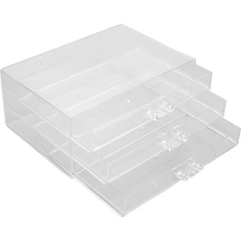 Boîte de Rangement pour Bijoux avec 3 Tiroirs en Acrylique - Organisation pour Accessoires et Maquillage (1/5)