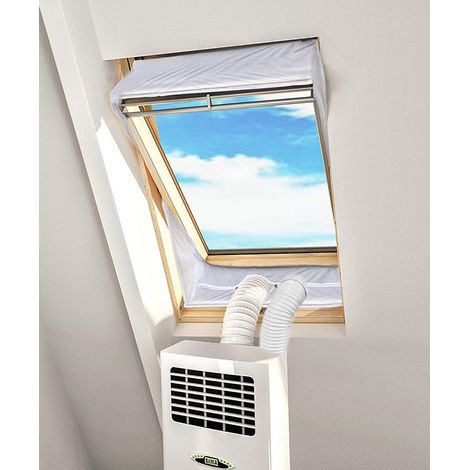 Lámina de sellado para ventanas, lámina de sellado para aire acondicionado (dos orificios, paquete de 2) (1/5)