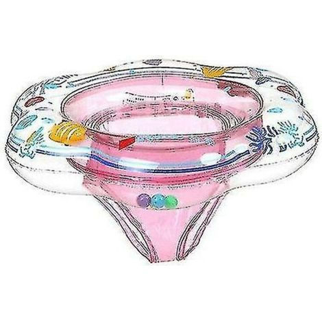 Baby Swimming Ring Floats with Safety Seat Double Airbag Swim Rings (Pink) MUMU (1/4)