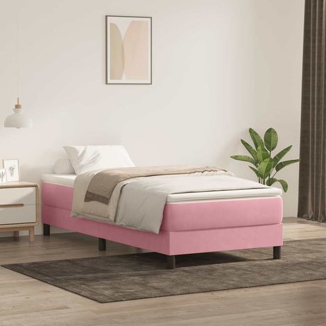 Boxspringbett mit Matratze Rosa 90x210 cm Samt