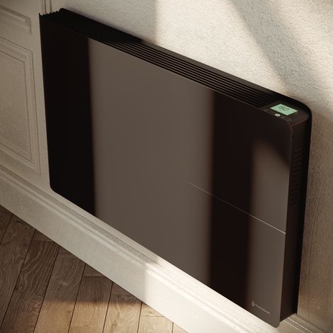 Radiateur électrique connecté 2000W double système de chauffe horizontal Noir Molia