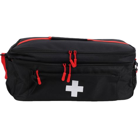 Sacoche de premiers secours pour médicaments et matériel d'urgence, idéale pour la voiture, la maison, le bureau et l'extérieur. Couleur : noir. Dimensions : 18 x 23 x 40 cm / 7,09 x 9,06 x 15,75 po. (1/5)