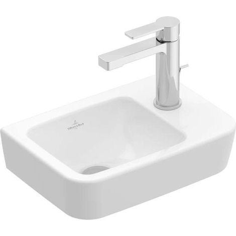 V&B Handwaschbecken O.NOVO Compact 36x25cm, eck, Beck. li, m HL, o. ÜL, we (1/4)