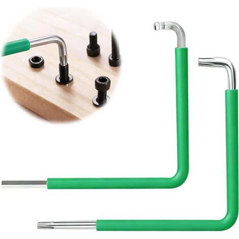 Lot de 2 outils de réglage pour fenêtre/porte avec film thermorétractable, Torx 15, hexagonal 4 mm et tête sphérique de 4 mm, clé de réglage (1/5)