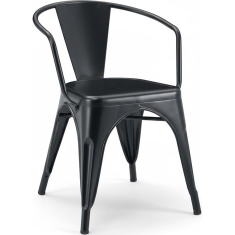 ORION91oficial® - Sillón Acero BETA EDITION NegroMate (71x52,5x52 cm) Estilo Industrial, Comedor, Hostelería, Oficina, Salón, Teletrabajo, Cocina - spaziOrion91 - Pack x4 (1/5)