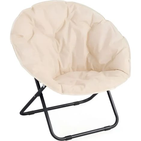 Poltrona Relax Beige in Acciaio e Poliestere da Interno ed Esterno