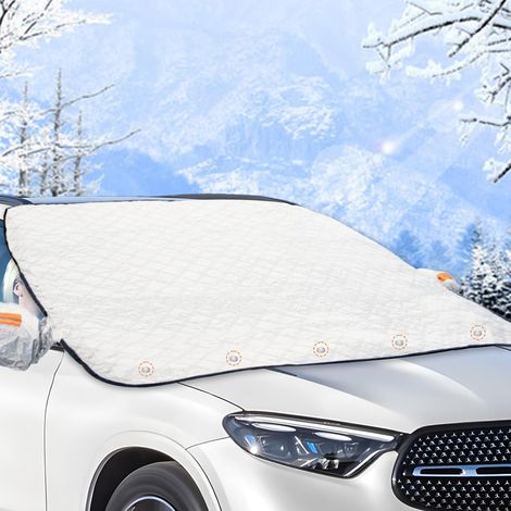 Couverture Pare Brise Voiture, Couverture Pare Brise Voiture Contre, Housse Pare-Brise Pliable Impermeable, Protection Anti-Neige Givre UV Poussiere, 116 x 160cm pour Auto SUV (1/5)