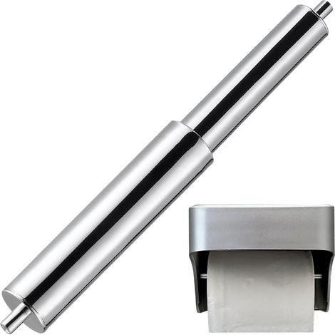 Chrome Metal Retractable Toilet Roll Holder Rod Single Spring Replacement Accessory for Home Toilet Paper Dispenser Small Size (1/5)