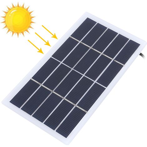 Panneau solaire 2W 5V en polysilicium avec interface de charge CC pour batterie 3,7V - Lampe de jardin extérieure (1/5)