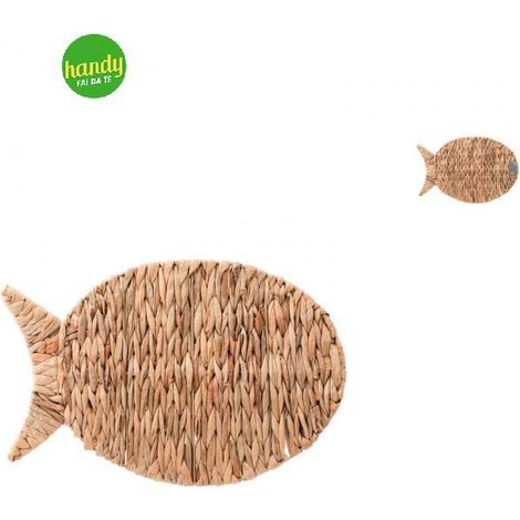 Tovaglietta a forma di pesce H&H in foglia di giacinto 43 x 34 cm