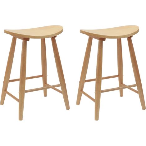 Dining Chairs 2 pcs Natural 46 x 37 x 63 cm Solid Rubber Wood vidaXL