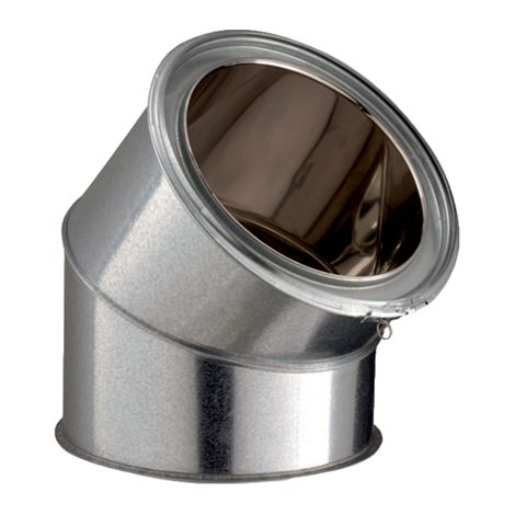 Poujoulat – Coude isolé 45° inox/galva Ø230 – Raccord fumisterie pour espaces confinés – 32230021