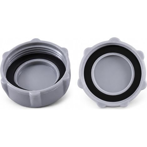 Sollbry 2 Pièces Bouchon de Fermeture pour Piscine, Bouchon de Vanne de Vidange de Piscine, Matériau PP pour Couvercles de Rechange pour Piscine Hors Sol (Gris) (1/5)