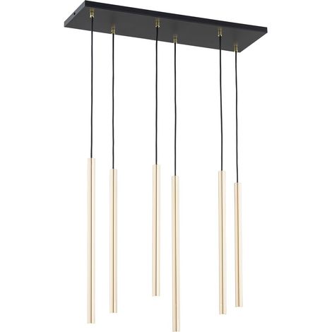 Lampada a sospensione glamour Selter oro rettangolare 6xG9 Emibig (1/5)