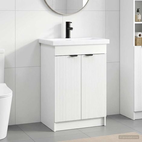 vidaXL Badezimmermöbel-Set Weiß 78,5 x 37,5 x 81 cm Holzwerkstoff (1/5)
