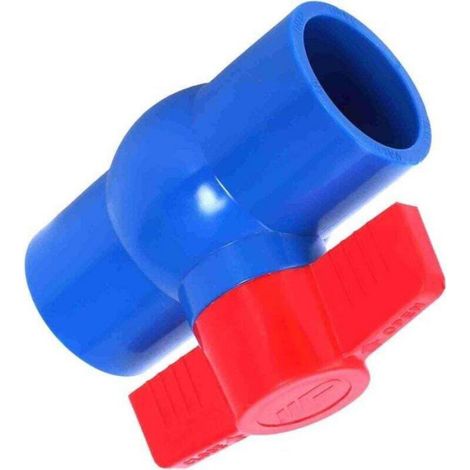 Vanne à bille U-PVC - - 40x40 mm - Poignée rouge - Connexion complète - Opération facile - Systèmes d'irrigation (1/4)