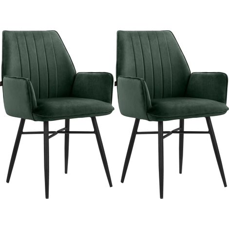 Anzo-Lot de 2 chaises de salle à manger vert foncé (1/5)