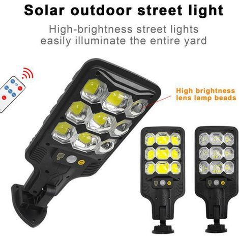 Lampadaire Solaire - LED - Détecteur PIR - Étanche IP65 - Pour Jardin Extérieur - 1 Pièce (1/5)