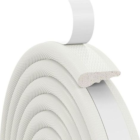 Window Weatherstrip, 3M Adhesive Foam Window and Door Seal, Shockproof Rubber Strip, Draft Excluder for PVC Door Frames, Cold and Sound Insulation, for Front Door Seal, Window (White) (1/5)