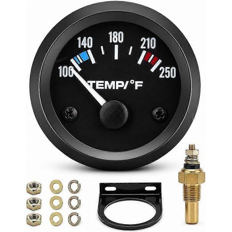 Capteur auto 2" Water température Gauge Automotive100 – 250℉ Water Temp GaugeTemp Gauge pour DC12V with LED Light Indicator Display (1/5)