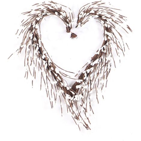 Couronne de fleurs en forme de cœur, décoration murale pour porte d'entrée, guirlande de Saint-Valentin, branche décorative.