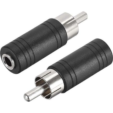 Adaptateur audio/vidéo stéréo RCA mâle vers jack 3,5 mm femelle, noir, lot de 2 (1/5)