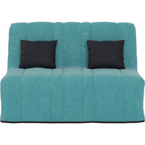Banquette convertible GAIA BZ , couchage 160x200, avec 2 coussins OFFERTS, Turquoise (1/4)