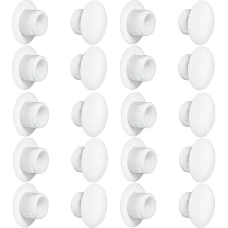 Cyclingcolors – Lot de 20 capuchons en plastique 10mm blanc RAL 9010 – Cache trou pour finition esthétique – Pour murs, meubles et espaces confinés