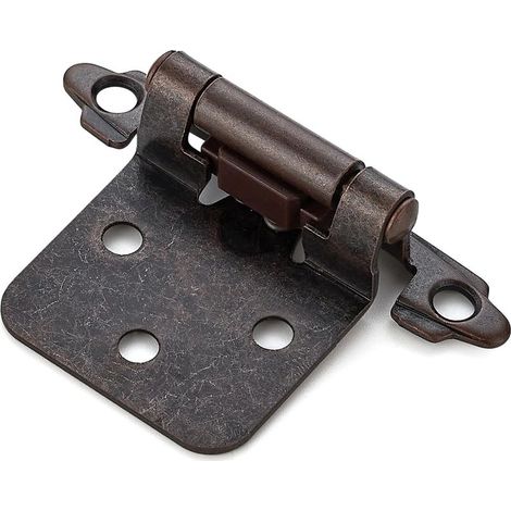 Set di 4 cerniere in rame anticato per ante della cucina, a chiusura automatica, sovrapposizione 1,27 cm (variabile), telaio semi-nascosto (A) (1/5)