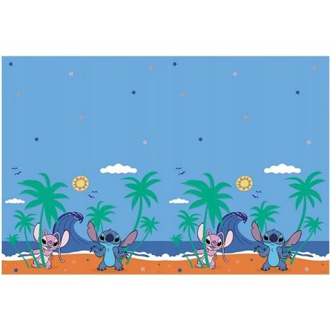 Mantel de papel metalizado de Stitch y Angel Lilo para fiesta de cumpleaños de cuento de hadas de Disney, 120x180cm