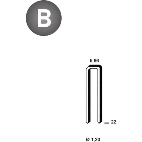 5 000 Agrafes E-22 - Claires - 5.66x22x1.2 mm - D-Work
