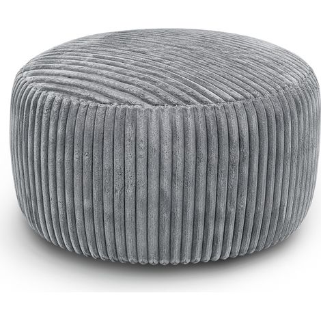 Großer Sitzsack 4FT aus Cordstoff mit Memory-Foam-Füllung, Hellgrau, MODENUIT (1/4)