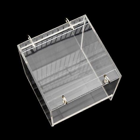Baignoire pour oiseaux en cage, accessoires de douche pour perroquets, boîte de bain transparente suspendue - S (1/5)