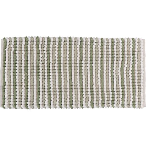 Tappeto a palline strisce poliestere cotone 45x90 cm - verde bianco - Tendance (1/4)