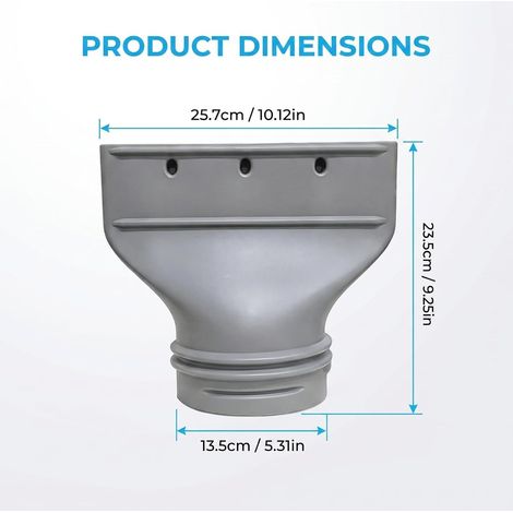 Abluftschlauch Klimagerät 130mm/150mm Adapter, Klimaanlage Abluftschlauch Schlauch Adapter Fenster, Klimaanlage Schlauch Bluftschlauch Verbindungsstück Tragbarer Auspuffschlauch Adopter (1/5)