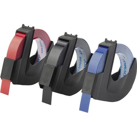 Ruban de marquage 3D bleu-rouge, bleu-noir 9 mm – Set de 3 bandes adhésives – S0847750 – Dymo