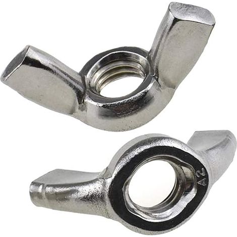 Lot de 10 écrous à oreilles, QttvbTna, acier allié zingué, M10, 24 x 50 mm, argent (1/5)